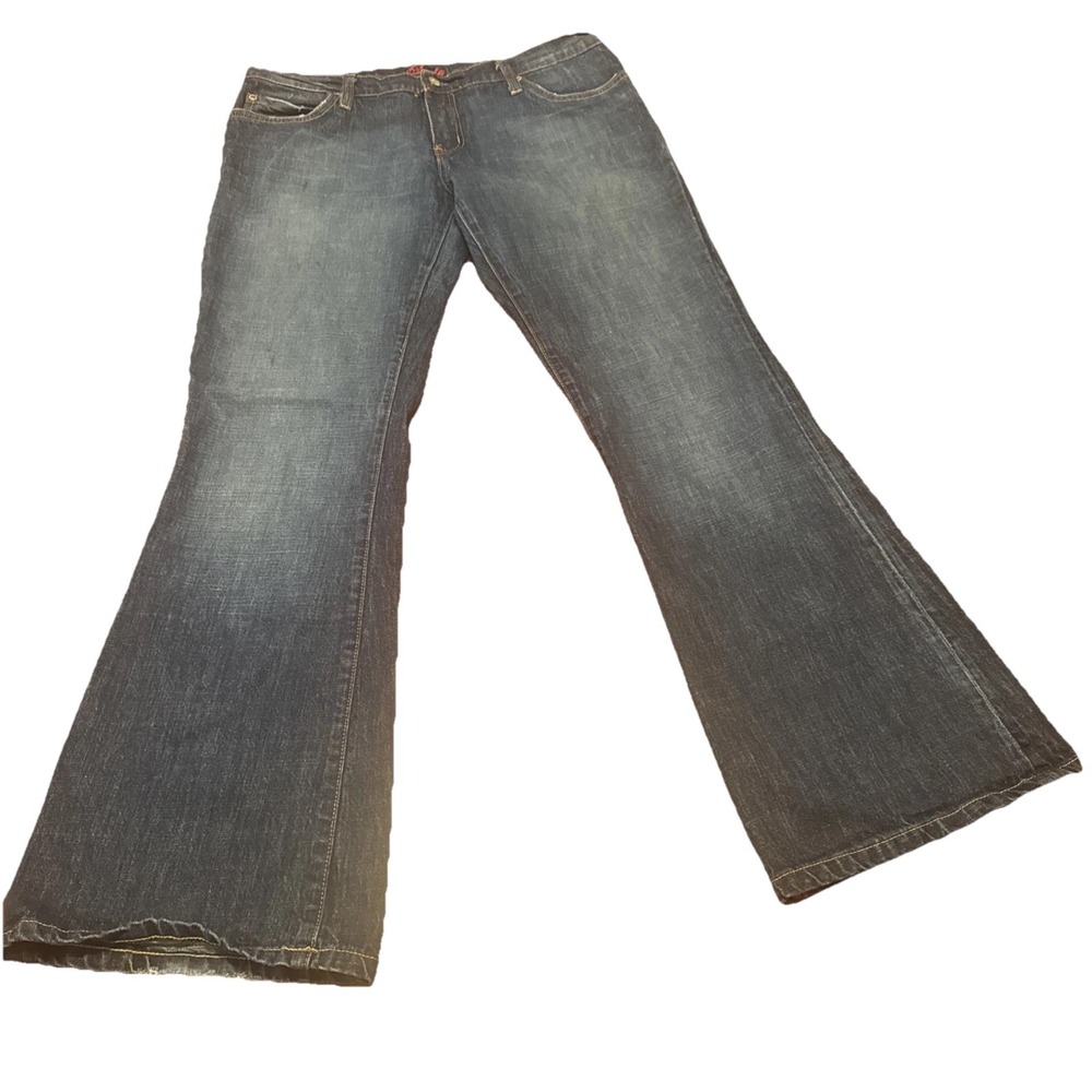 Blue Cult Kate 721 Jeans Womens 32 Mid Rise Flare Leg Stretch Denim‎ USA Made